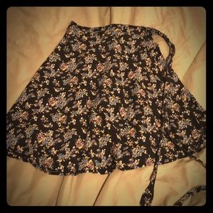 Lush Floral Wrap Skirt